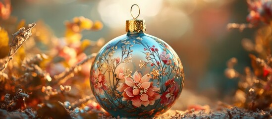 Obraz premium Ornate floral bauble in nature.