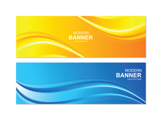 colorful abstract wave banner design