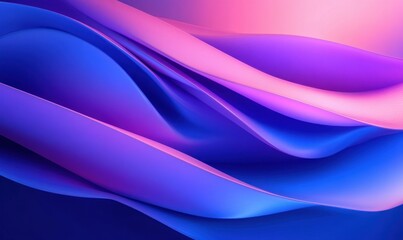 Obraz premium Futuristic Abstract Digital Art with Smooth Curved Shapes in Gradient Blue and Purple