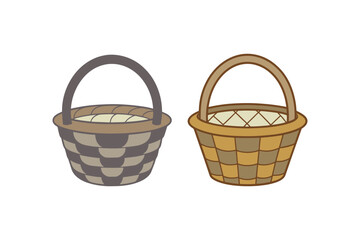Obraz premium Vector clipart of an empty woven basket