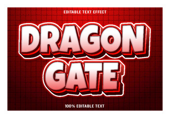 Dragon Gate editable text effect 3d emboss modern style