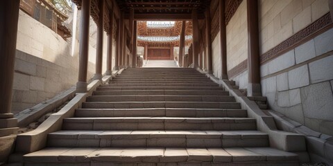 Obraz premium Stone staircase leading to the main hall at gyeongbokgung palace, architecture, stone, gyeongbokgung