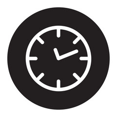 Solid Jam Icon, Black Clock Symbol