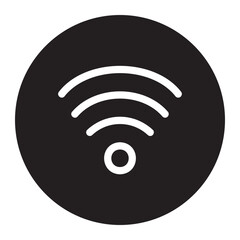 Solid Wi-Fi Icon, Black Wireless Network Symbol