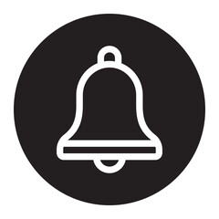 Solid Black Notification Icon, Alert Bell Symbol