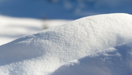 Snow piled up outdoors. close up
