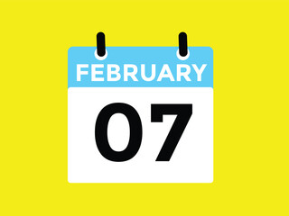 calendar - February 7 icon illustration isolated vector sign symbol

