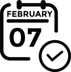 calendar - February 7 icon illustration isolated vector sign symbol
