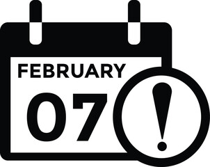 calendar - February 7 icon illustration isolated vector sign symbol
