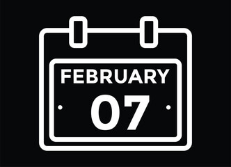 calendar - February 7 icon illustration isolated vector sign symbol
