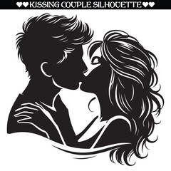 Kissing couple silhouette design. Valentine kissing couple