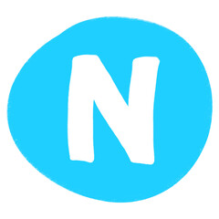 N Alphabet Hand Drawn Style And Colorful Design Font Design N Alphabet Isolated