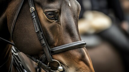 Obraz premium Close-up of a horse's eye, showcasing its beauty and depth. A symbol of strength and grace in the animal kingdom.