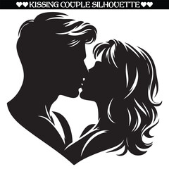 Kissing couple silhouette design. Valentine kissing couple