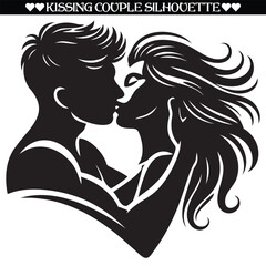Kissing couple silhouette design. Valentine kissing couple