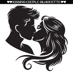 Kissing couple silhouette design. Valentine kissing couple