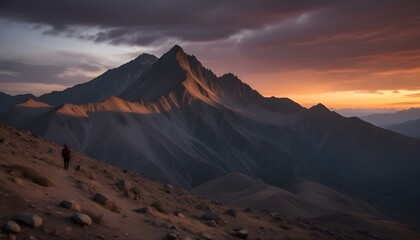 Mountain Background Mount Everest Sunset Sunrise Landscape Natural Beauty Peaks Hills Volcano View