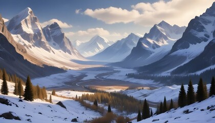 Mountain Background Mount Everest Sunset Sunrise Landscape Natural Beauty Peaks Hills Volcano View