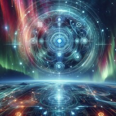Obraz premium Aurora Annotations Auroras that form holographic images and symb