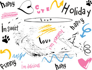 urban letters hand drawing  textile texture , graffiti letters seamless pattern, Abstract seamless pattern Brush Stroke, ink print distress background, seamless writings letters slogan pattern