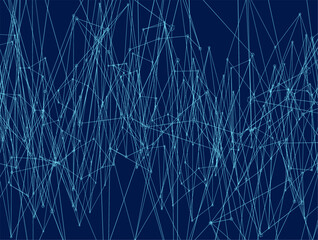 wave of blue lines, big data techno background. Vector illustration