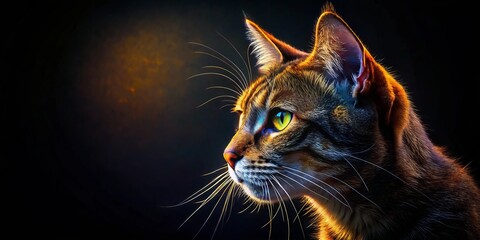 Elegant Silhouette:  Female Face Profile, Dark Beauty, Mysterious Portrait,  Headshot,  Art Deco Style,  Black and White,  Abstract Face