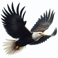 Obraz premium Bald Eagle Adult Soaring An adult bald eagle in flight against t