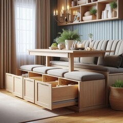 Bench Seating with Storage Dining seating that doubles as storag