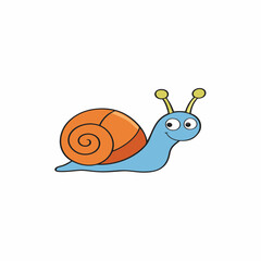 super simple snail drawing clipart isolated in white background