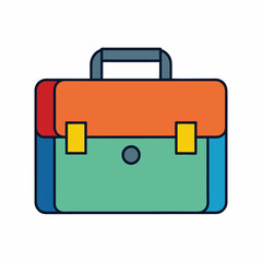 Colorful plastic toy suitcase with a handle, featuring a playful pastel design. Perfect for travel-themed decorations or children's play activities.