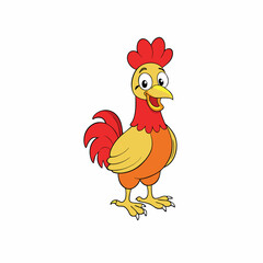 hen a with white background rooster isolated on white background