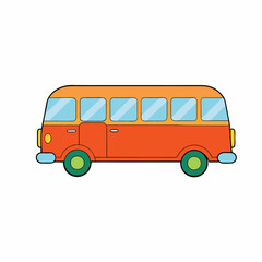 Bus isolated on white or t background white. A colorful bus