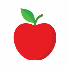 red apple vector on white background red apple illustration. Apple simple illustration.