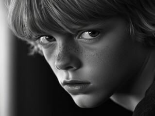 Young boy with freckles