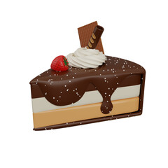 3D icon cake valentine day rendered or cake happy birthday
