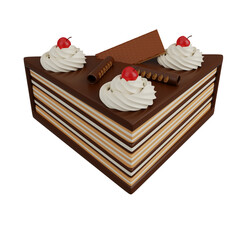 3D icon cake valentine day rendered or cake happy birthday