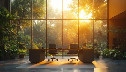 Office Meeting Scene with Professionals Discussing Digital Strategy at Table Using Laptop