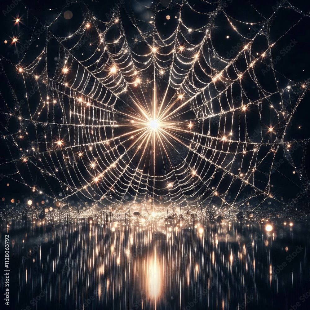 Wall mural cobweb starburst use a lens with a narrow aperture to create a s