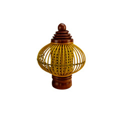beautiful wicker or rattan hanging lamp