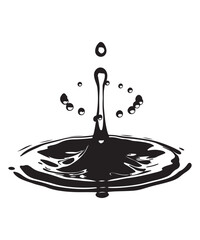 Dynamic Water Splash Silhouette Design