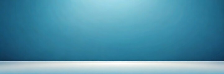 Fototapeta premium Minimalist Modern Interior Room with Bright Blue Walls and Soft Rectangular Ceiling Light