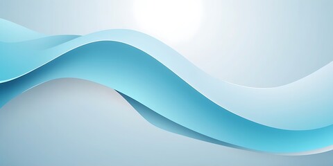 Fototapeta premium Abstract Digital Artwork of Flowing Blue Wave Design with Gradient Shades and Minimalist Aesthetic