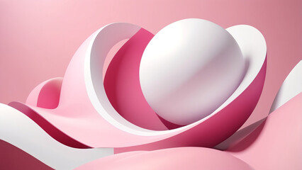 Obraz premium Sculptural Art in Pink and White