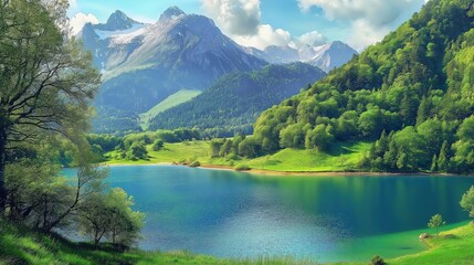 Rocky Mountains with forest trees and mountains in the background