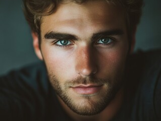 Obraz premium Man with beard and blue eyes