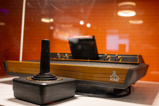 Rochester, New York, USA - 12.6.2024: Atari exhibit at The Strong National Museum of Play