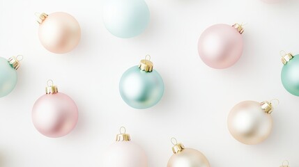 Minimalist Cartoon Style Christmas Tree Ornaments in Soft Pastel Colors for Festive Decoration and Holiday Cheer