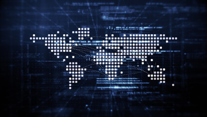 Futuristic metaverse, hi-tech digital data telemetry with encrypted numbers, display dynamic background for computer desktop screen display format