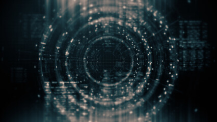 Futuristic metaverse, hi-tech digital data telemetry with encrypted numbers, display dynamic background for computer desktop screen display format