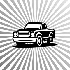 Obraz premium Pick up truck logo design vector